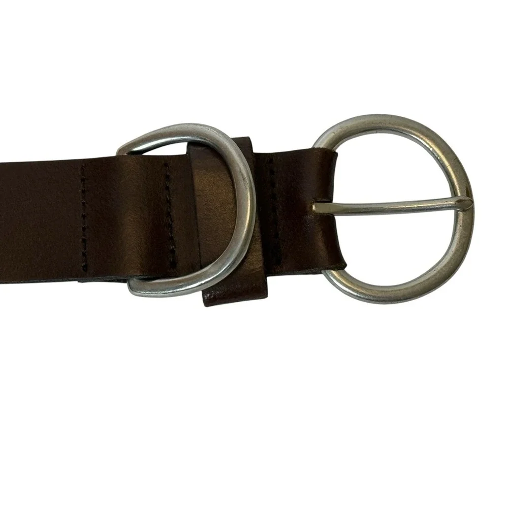 Genuine Italian Leather Brown Belt With Buckle Unisex Medium‎ 29